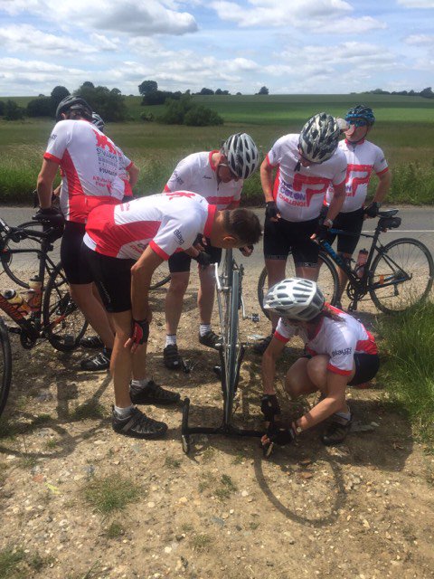 BowelsOfStMarks's tweet photo. The #ColonChallenge team hit 200miles! 
You can support flat tyres &amp; fundraising 4 a #FutureFree from #BowelDisease
https://t.co/VYd1PgQ8Fv https://t.co/wvRyYWUgSs