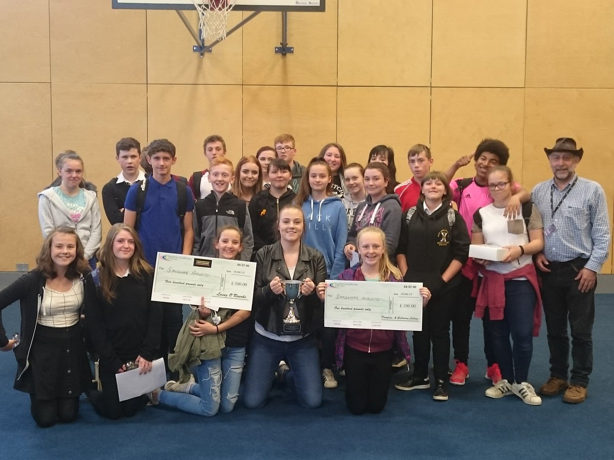 MissDavisHE's tweet photo. @sanquharacademy @DandGCollege Fantastic day and to top it all...Winners of the D&amp;G schools competition #beyourbest https://t.co/JT23Tmfk5E