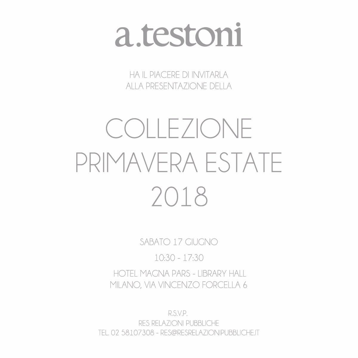 a_testoni's tweet photo. Looking forward to welcoming you tomorrow!
#atestoni #presspresentation #fashionweek #milanfashionweek #springsummer #ss18 https://t.co/FPZMgNuj0R
