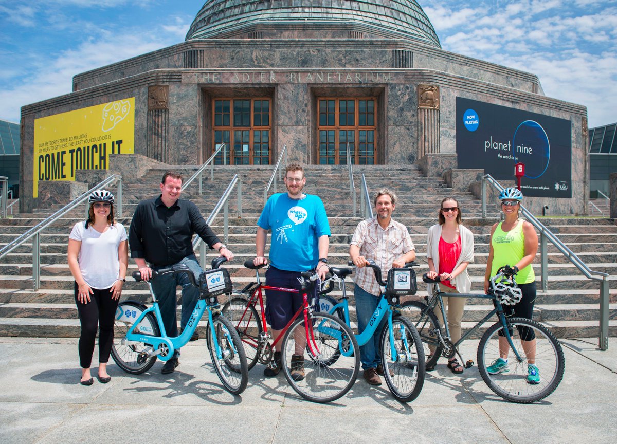 AdlerPlanet's tweet photo. Today is the first day of #ChicagoBikeWeek and the Adler staff is ready! Join us in riding around the city this week and stop by the Adler! https://t.co/SywnG9OBzQ