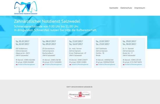 altmarkweb's tweet photo. Neu: Zahnärztlicher Notdienst #Salzwedel
Schmerzsprechstunde am Wochenende und Rufbereitschaft. #zahnarzt #saw https://t.co/caoPtGf7aH https://t.co/GySqublNG3