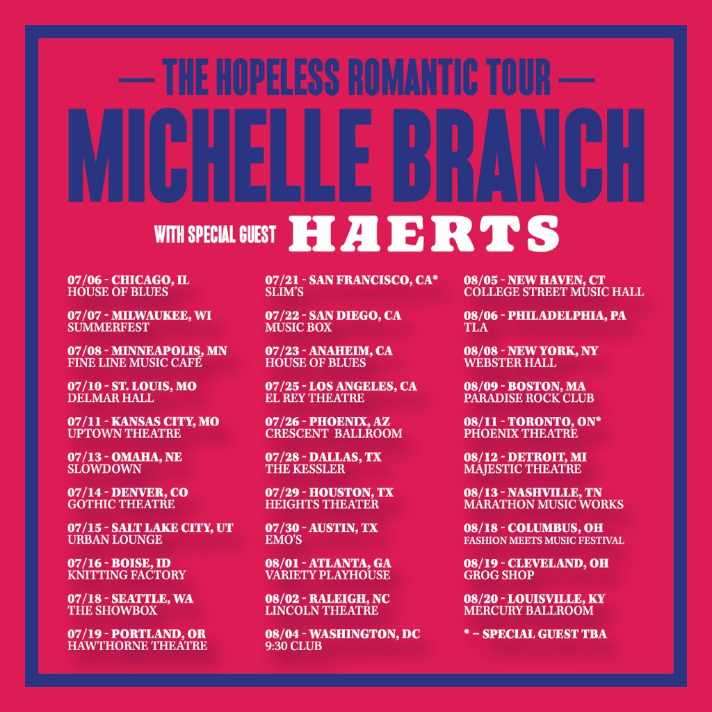 I'm beyond thrilled to announce <a href="/haertsmusic/">HAERTS</a> is joining me on the road this summer! Come hang with us! VIP packages are still available ✌🏻️