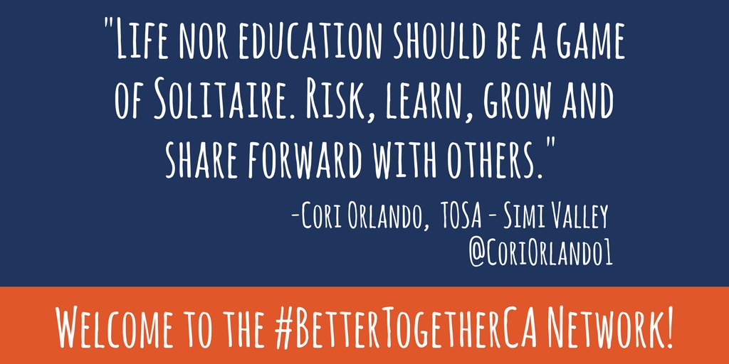 Thanks for the follow <a href="/FollowSuma/">Susanne Ma</a> and welcome to the #BetterTogetherCA community! Hope to see you at the cateacherssummit.com