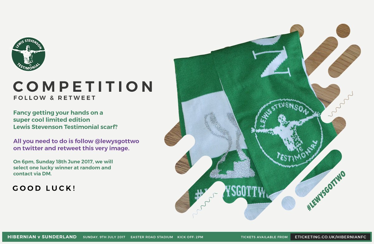 Lewysgottwo's tweet photo. Your chance to get your hands on a very cool Lewis Stevenson Testimonial Scarf. Simply make sure your following us @Lewysgottwo and retweet! https://t.co/G46L06r8dn