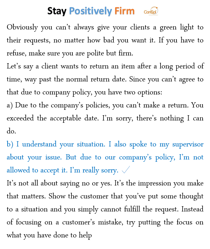 consolltd's tweet photo. Stay polite but firmly make your point#CSlanguage #consolinforms @yourcityguideng @TrafficChiefNG @customerservice @callcentrehelp #csfriday https://t.co/Cs15ZggmPS