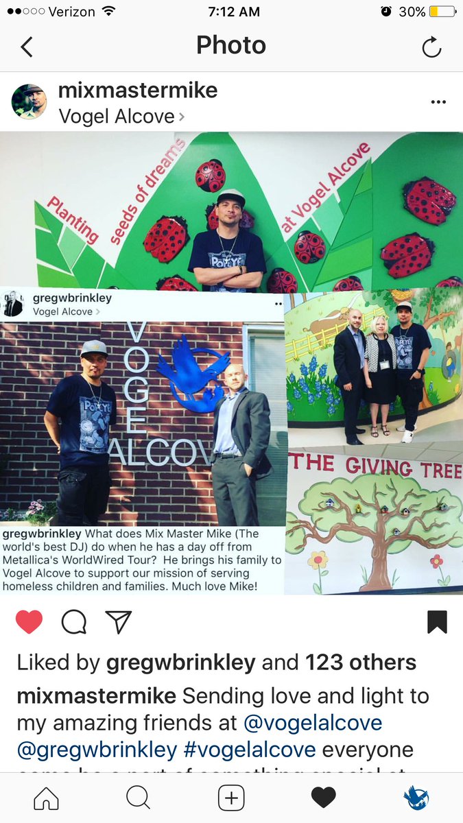 Day1Dallas's tweet photo. @mixmastermike in #dfw for @Metallica gig stopped by #vogelalcove yesterday! Thank you for being a friend to our homeless kids &amp; families ❤️ https://t.co/3Y9hs4ofNw