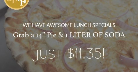 apartpizzaco's tweet photo. Come try our wonderful 14” pie, 1 liter of Soda https://t.co/COASjwT4GK