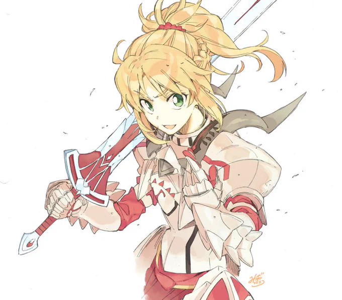 「この俺とやろうってのか?いいぜかかってきな」的なFGOのモードレッド
#FGO 