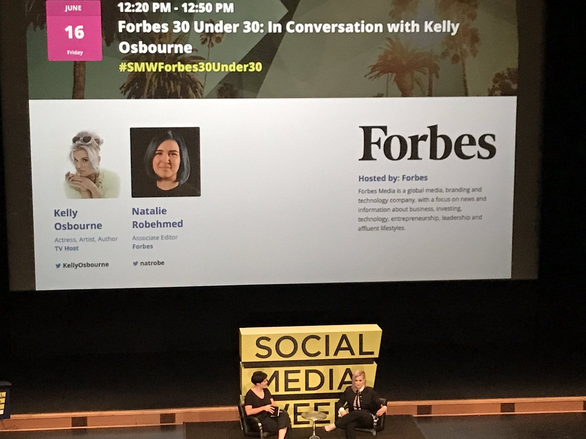 marylur's tweet photo. You cant buy yourself to be on this list you earn it @KellyOsbourne #SMWLA #smwforbes30under30 #smw2017 https://t.co/7Iy2pnHpLP