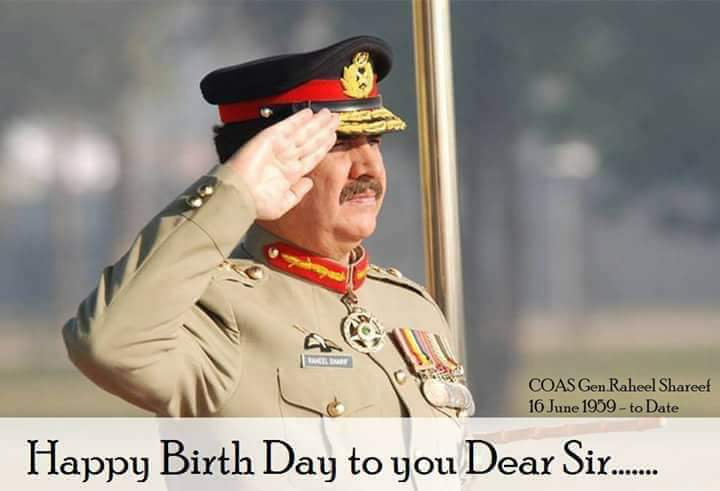 A very very happy Delicious Birthday Dear Respected Sir Ex.COAS General Raheel Sharif (Legend) 