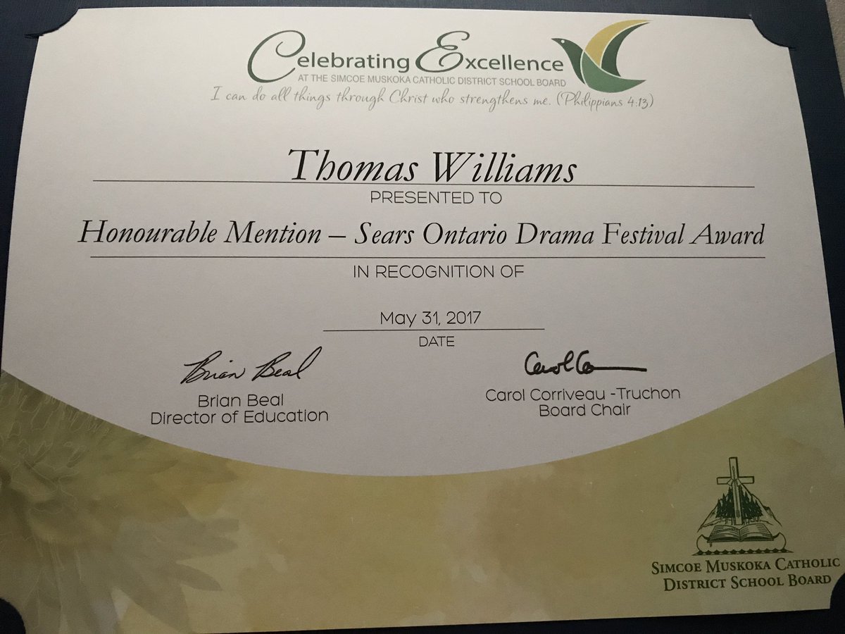 StPetersSears's tweet photo. Congratulations to our director, Thomas Williams (@TJKing905) for receiving honourable mentions from director of education and board chair! https://t.co/NfC7FHz8CZ