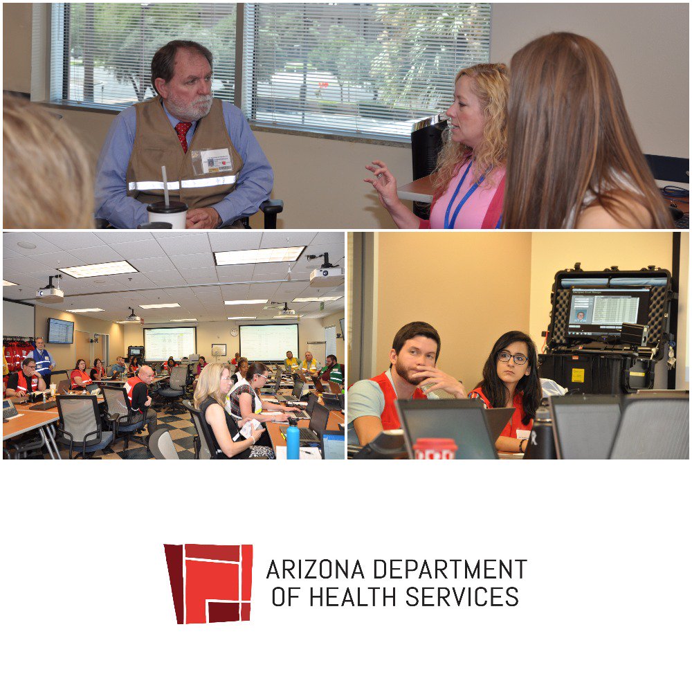 AZDHS's tweet photo. ADHS staff have been working from the #HealthEmergencyOperationsCenter to address the emergency declaration https://t.co/Ouuq0Kbez2 https://t.co/9IAdLbPtcD