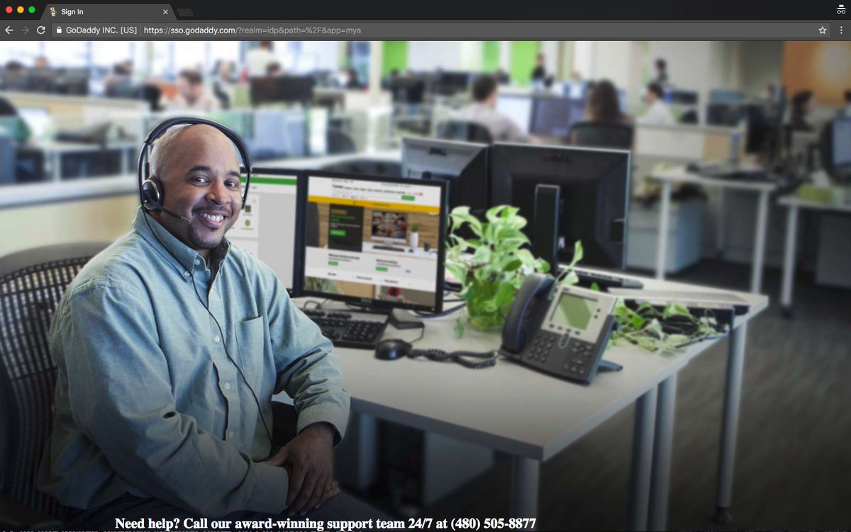 jared_anders's tweet image. Hey, @GoDaddy, why is it that every time I try to log in I end up getting this guy smiling back at me with no place to enter my info?