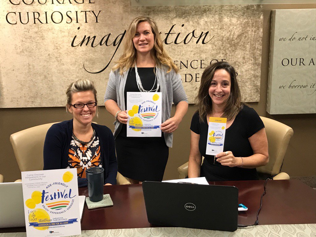 RudyBruback's tweet photo. .#AgeFriendlyFestival Team display materials from training 4 outreach support.  @ThePattersonFdn https://t.co/tOS7BpMei7