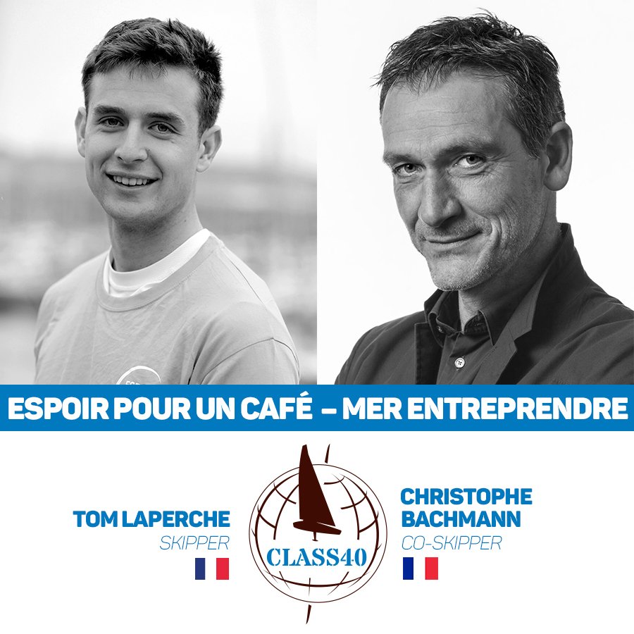 TransatCafeLOR's tweet photo. [ @AssoClass40 ⛵️] 
Tom Laperche et Christophe Bachmann seront au départ de la #TJV2017 avec Espoir pour un café - Mer Entreprendre. 
🇫🇷⛵️🇧🇷 https://t.co/N6AYgcxtvZ