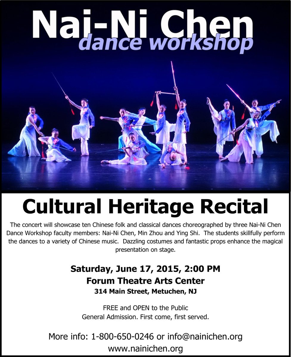 Tomorrow: Support our wonderful #YouthDance students in a #FREErecital at the #ForumTheatreCulturalArtsCenter in #MetuchenNJ! #dance #nncdc