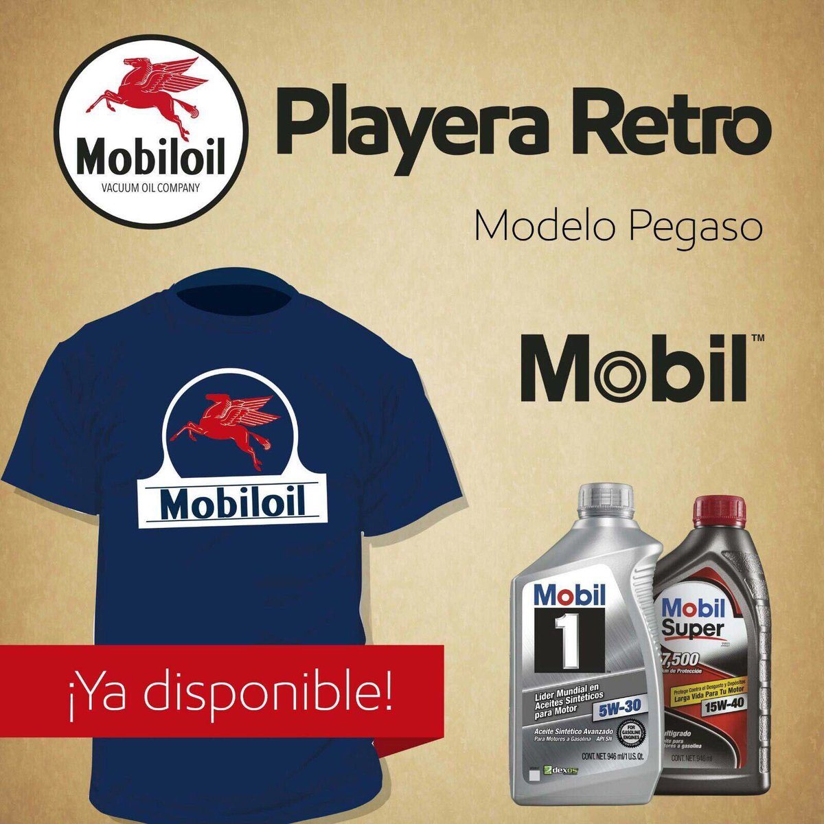MOBILlevsa's tweet photo. Celebra con nosotros nuestros primeros 💯 años de ciencia con tu #PlayeraRetro👕 Modelo Pegaso
Compra 5L de Mobil™ y llévatela #GRATIS🆓 https://t.co/HMkCx5aO9N