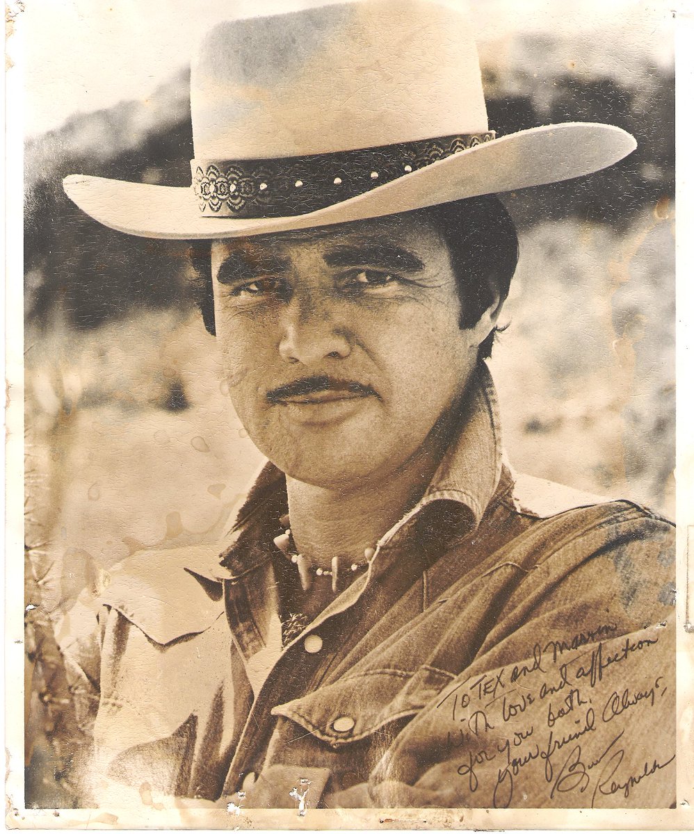 TheBanditJump's tweet photo. Recognize this guy? Mr. Burt Reynolds's autographed @TexasHatters  photo has been on their wall for decades! https://t.co/9Q8RLnMGMT