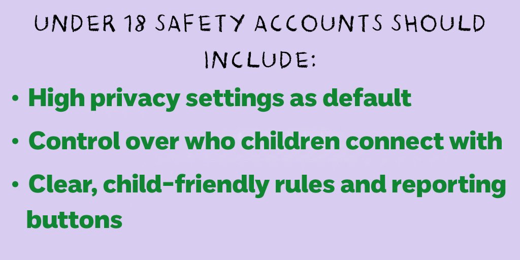 NSPCC's tweet image. We're calling on social networks to implement safe accounts for under 18s and specialised child safety moderators bit.ly/2rE37Q7