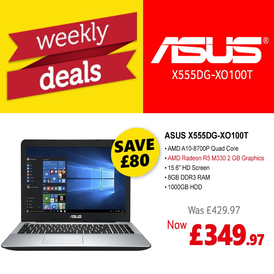 SaveOnLaptops's tweet photo. Save £80 on the ASUS X555DG-XO100T now only £349.97 - https://t.co/D1J3OQkpGr https://t.co/w9rFhXVHUH