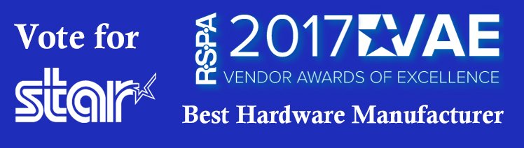 StarMicronics's tweet photo. Have you voted? Cast your vote NOW for the RSPA Vendor Awards with Star Micronics for Best Hardware Manufacturer! 

https://t.co/WEfHAY1Atk https://t.co/aMBZzEfMUb