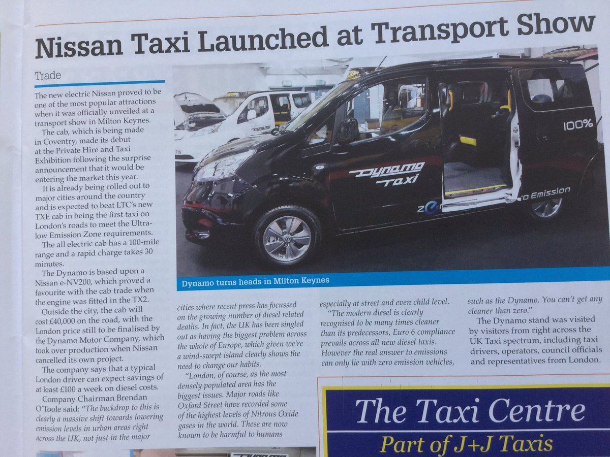 CleanAirLondon's tweet photo. Excellent to see Nissan #eNV200 taxi heading to London. Zero tail pipe emissions! Could be a good price too! HT @TheLTDA cc @LondonTaxiCoUK https://t.co/7szXq6H2sw