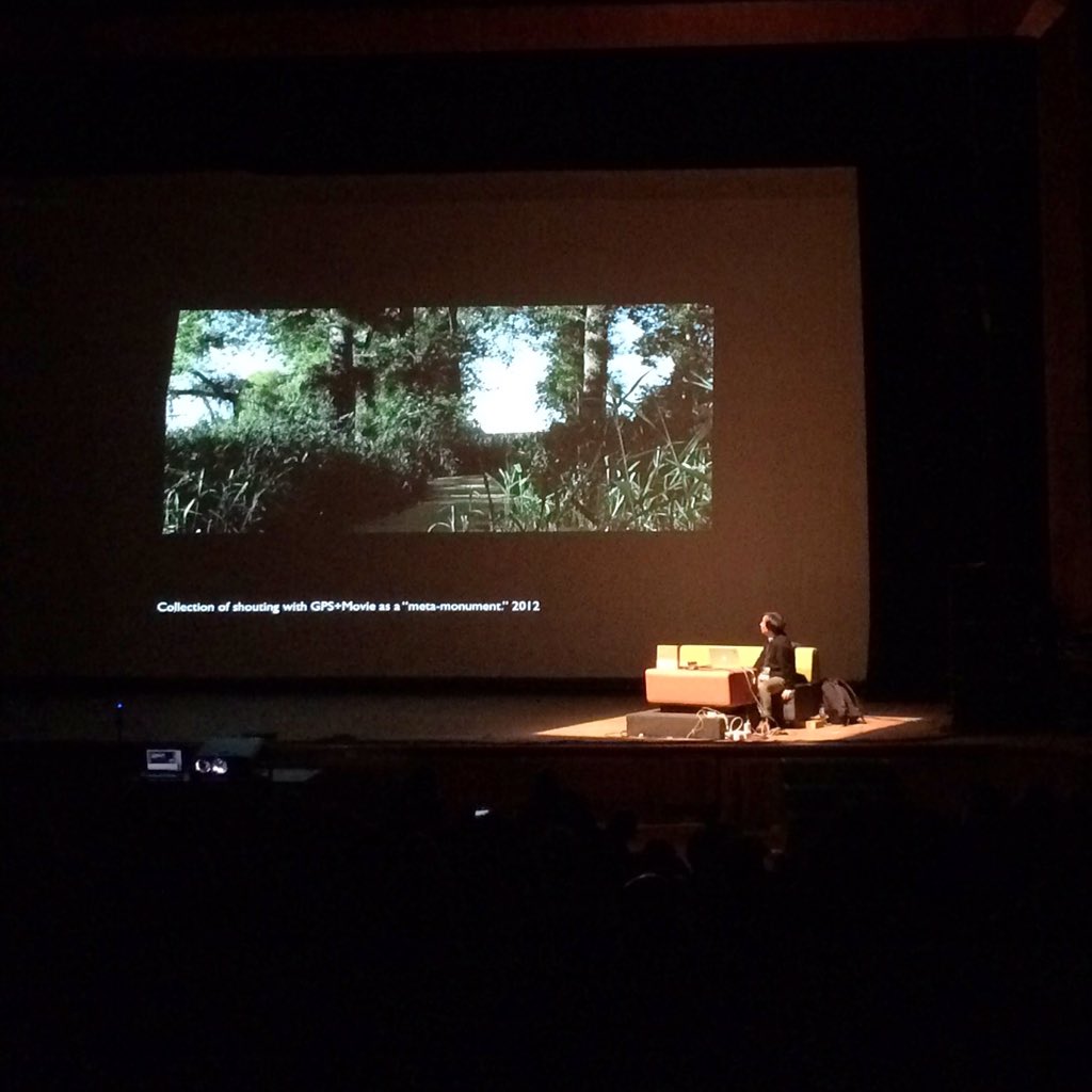 Shouting and GPS meta video 'Voices of Aliveness' by Masaki Fujihata #isea2017 #Manizales #colombia <a href="/isea2017/">ISEA2017</a>