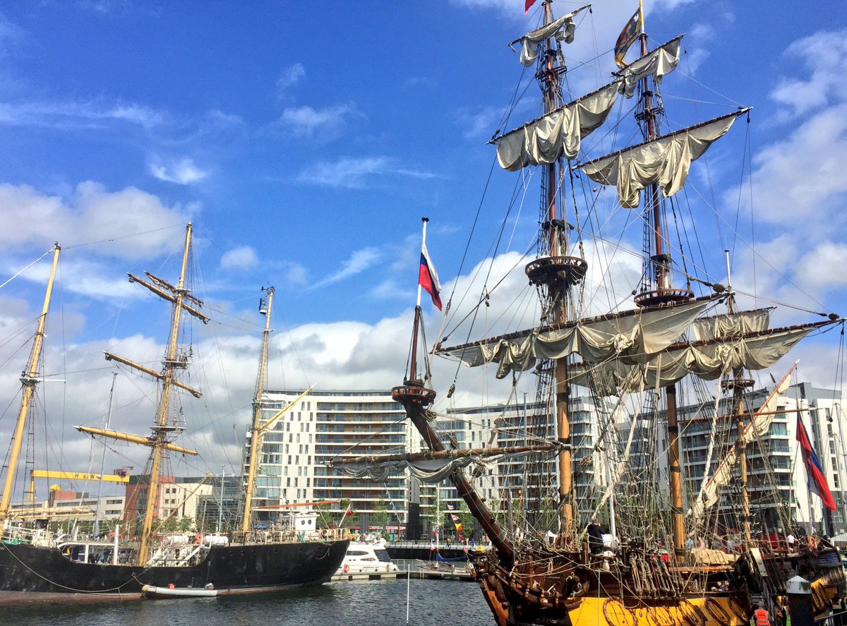 VisitBelfast's tweet photo. The Belfast Titanic Maritime Festival has begun, with family fun at the Titanic Quarter all weekend. Check out our Instagram story for more! https://t.co/RpZw9hvPv7