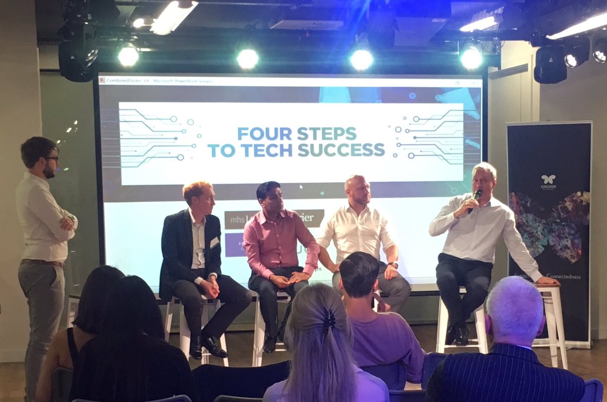 AzamLeslie's tweet photo. Our expert panel @cocoon_networks final day of London Tech week #4techsteps @help4businesses @robotmascot @sprechergrier https://t.co/xDx979ykho