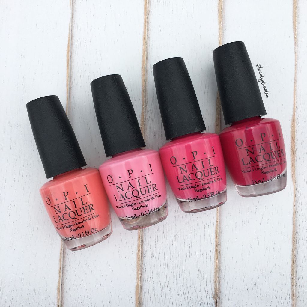 BeautyPlusSalon's tweet photo. The pinks from OPI's California Dreaming collection are just perfection! 🌺 shop the collection here -->https://t.co/OZ4YFNR3iu https://t.co/PQZf9DHps2