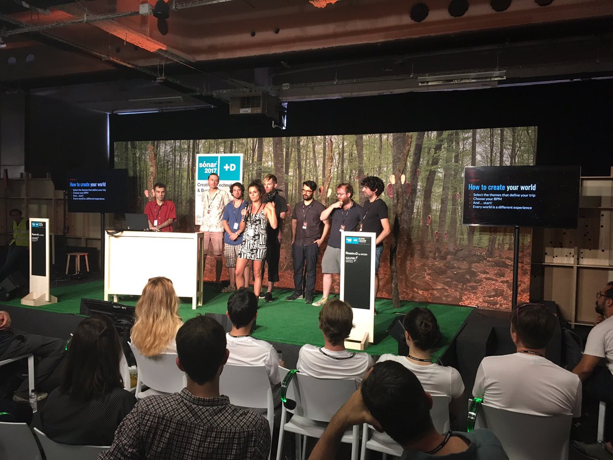 AudioCommons's tweet photo. The #AudioCommons @sicbcn team is presenting their amazing "Freesound trip" web app to explore @creativecommons sound spaces! @sonarplusd https://t.co/IhX4U1yAnm
