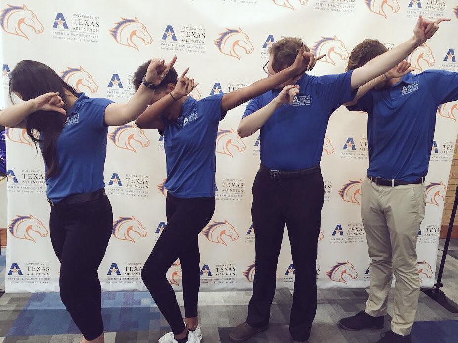 UTAPFC's tweet photo. The PFC team is #MavDabbing through Day 2 of NMO like... 🔷🔶 https://t.co/ptqPmrUVhj