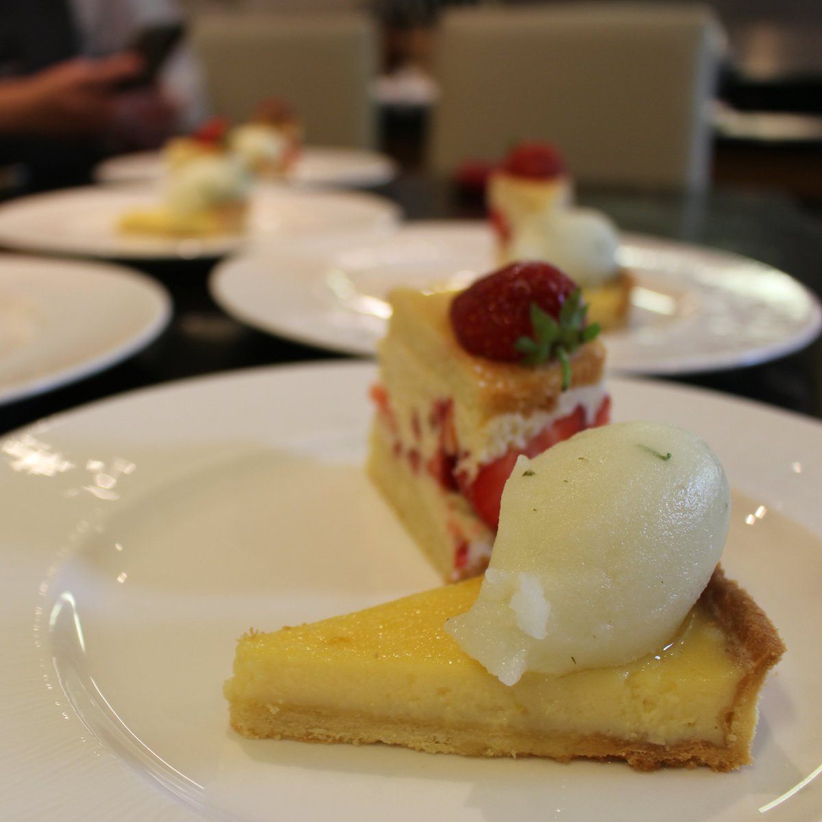 The first lemon tart of the season ...served with lemon and basil sorbet! Summer is coming <a href="/lemanoir/">Le Manoir aux Quat'Saisons, A Belmond Hotel</a>