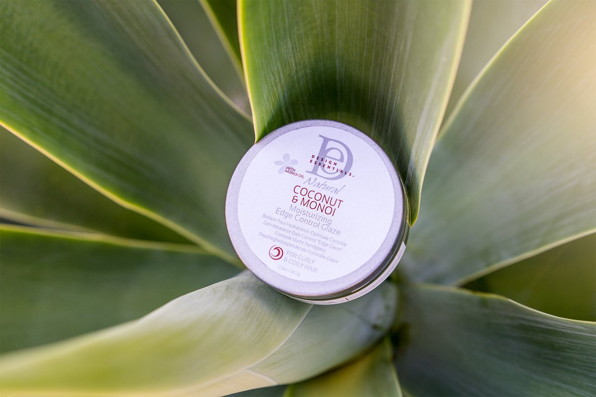 DesignEssntials's tweet photo. Our new Coconut &amp; Monoi Edge Control Glaze combines nourishing moisture and all day hold to give you flawless results. #yourpartnerinstyle https://t.co/mebVd0BSE0