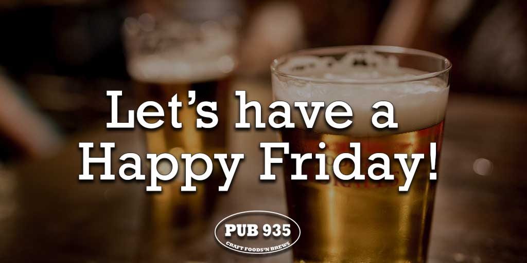 Pub935_Capri's tweet photo. #TGIF What're you doing with your Friday night? Come on down to #Pub935 for some #CraftBeer and some delicious #wings ! #gastropub https://t.co/yqxZqxIo4v