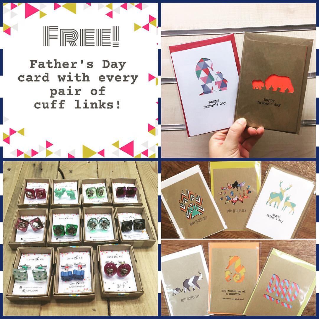 Free C&amp;C #fathersday card with each set of our #cufflinks in <a href="/Madein_Nottm/">Made in Nottingham</a> only today &amp; tomorrow! #dad #giftsformen #jewellery #handmade