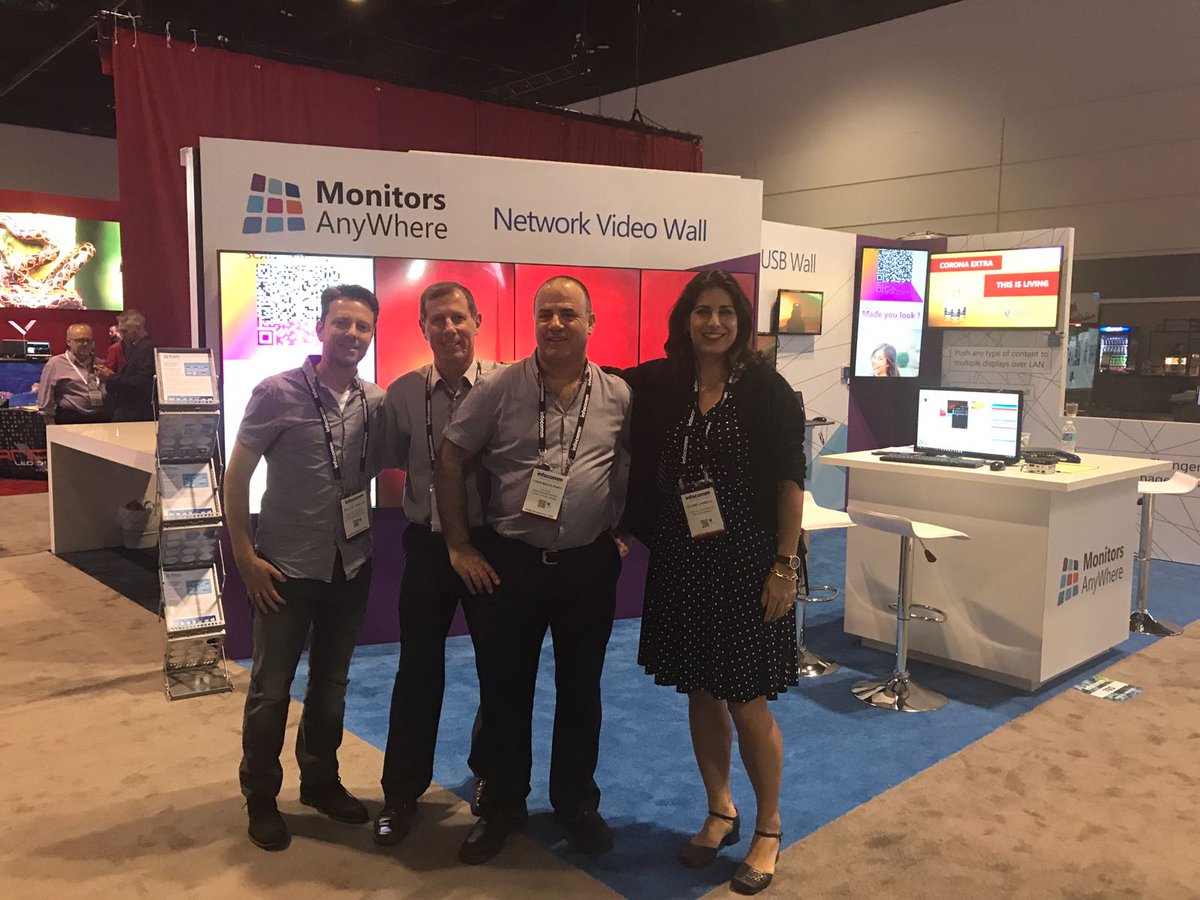 Our Partners: Monitors Anywhere
Roy Tal &amp; team with Eliane Lignelli, Executive Director, ThinGlobal
#InfoComm17 #digitalsignage