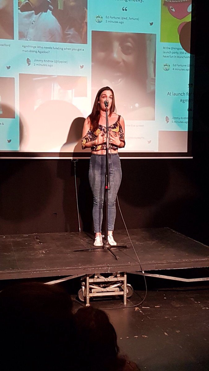 BaobabTreetc's tweet photo. Loved the @GMFringe 2017 Launch last night, cheers 4 the glass of🍷 on the 🏡 ! Pic of us plugging #KingJackQueen 📸Credit to @SteveJConnolly https://t.co/8zQAW6SuAK