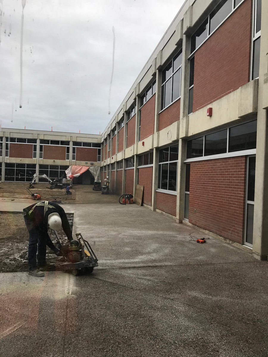 MedHatHigh's tweet photo. Great progress is being made on our MHHS Courtyard too - can't wait to use it in September!! #MHHSModernization #GrahamConstruction https://t.co/Zg1V072W5l