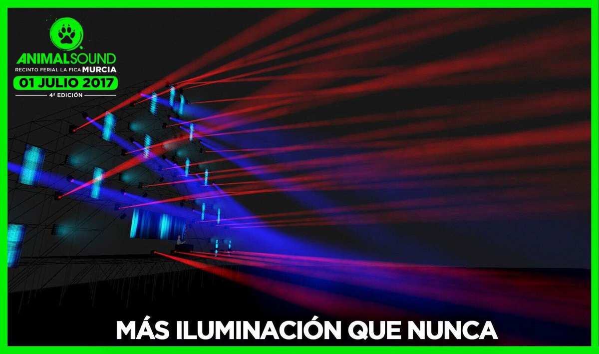 AnimalSoundFest's tweet photo. MÁS ILUMINACIÓN QUE NUNCA !! 💥

🔸https://t.co/M9kHrbotxi

#AnimalSound2017 #Festival #Murcia https://t.co/7bkx3CPZwx