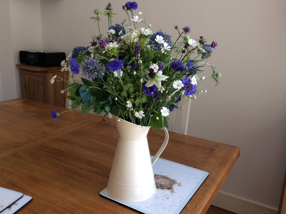 My first attempt at flower arranging, all the beautiful flowers we hand picked first from the walled garden <a href="/HowburyFlowers/">Howbury Farm Flowers</a> #britishflowers