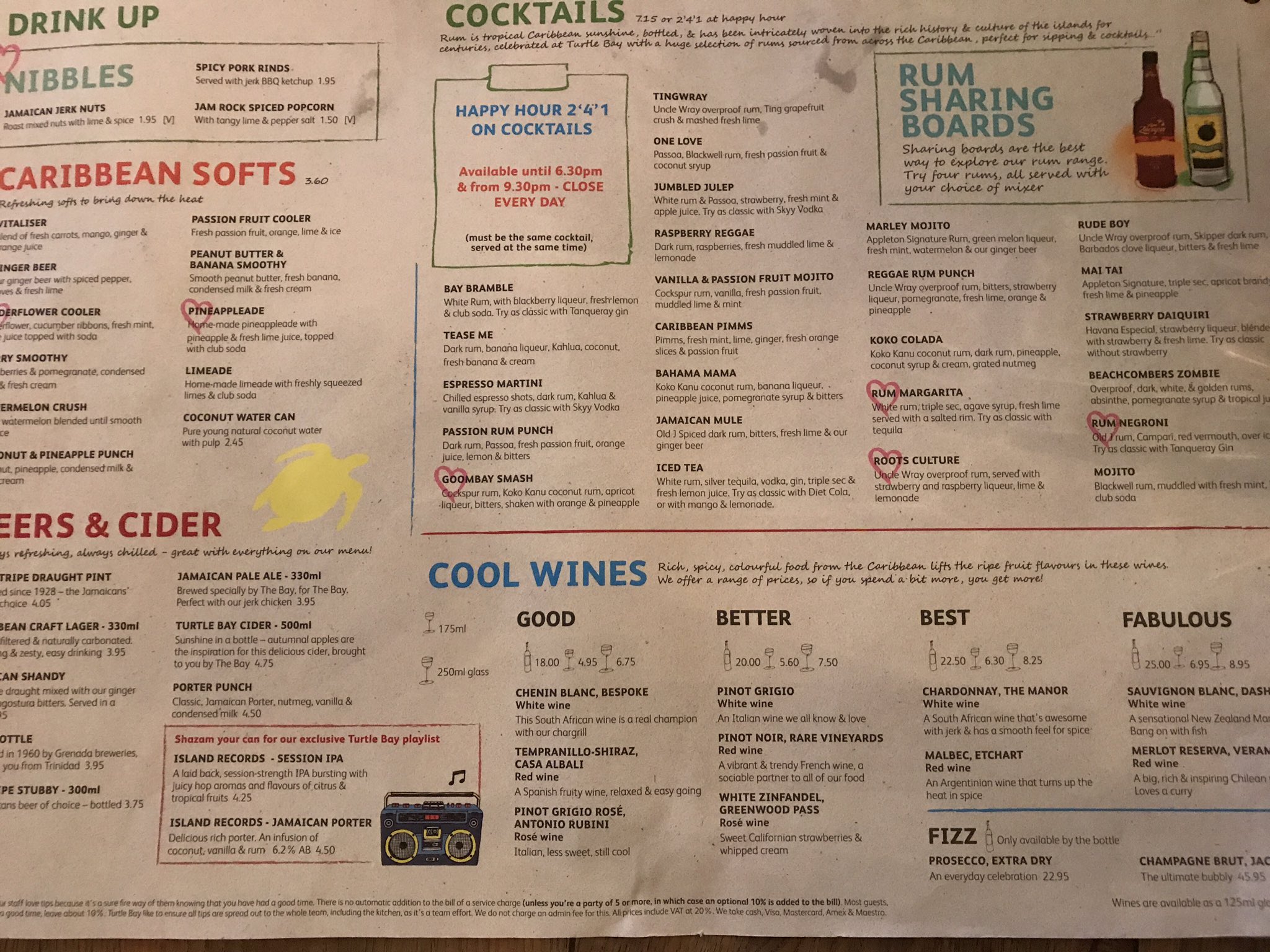 Turtle bay happy hour deals