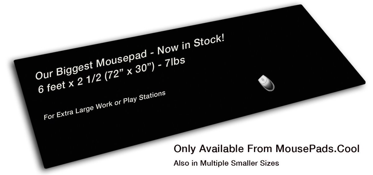 coolmousepads's tweet photo. Now in Stock! Our 6' (72") x 30" Mousepad, for Larger Desks and Workstations! https://t.co/kkF4Qakdn0 https://t.co/i0EFgw33Wr
