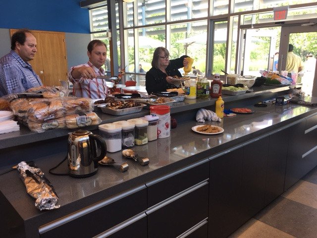 Gyptech's tweet photo. Had a wonderful BBQ on our patio today! Thanks to the Mill Group for cooking a delicious lunch! #gypsum #workbbq #TGIFriday #patio #summer https://t.co/jWF2oM3Ir3