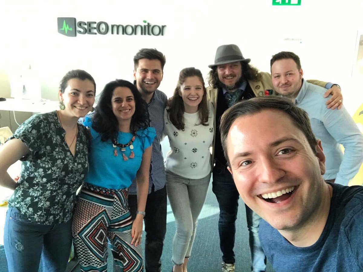 seomonitor's tweet photo. We are definitely a friendly bunch especially when our friends from UK are visiting us! 💚 @LukaszZelezny @JamesFinlayson 🎉 https://t.co/lnFnOVuhM8