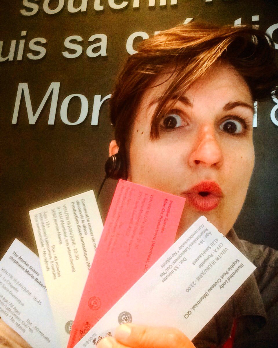 BatterNBaked's tweet photo. Ouuuhh! Look at this palet of #tickets Missing one out there #fringinghardcore night #excited #soulfeeding with #art #fringemtl #fringebuzz https://t.co/NTM4Ketxsn