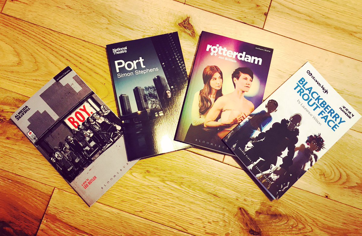 theactorsclass's tweet image. Retweet to WIN these brilliant 4 Plays! 'Boy', 'Port', 'Rotterdam', 'Blackberry Trout Face'. Winner picked at random on Sunday 8pm. 
👏🏻🎭📚