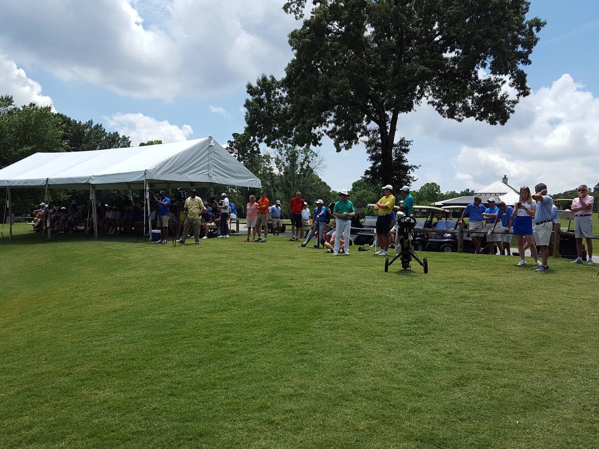 AJGAGolf's tweet photo. #HaasFamilyInv playoff. Hong 200 in, Phillips 155 on 18. Big gallery. https://t.co/pOOc4bbATX
