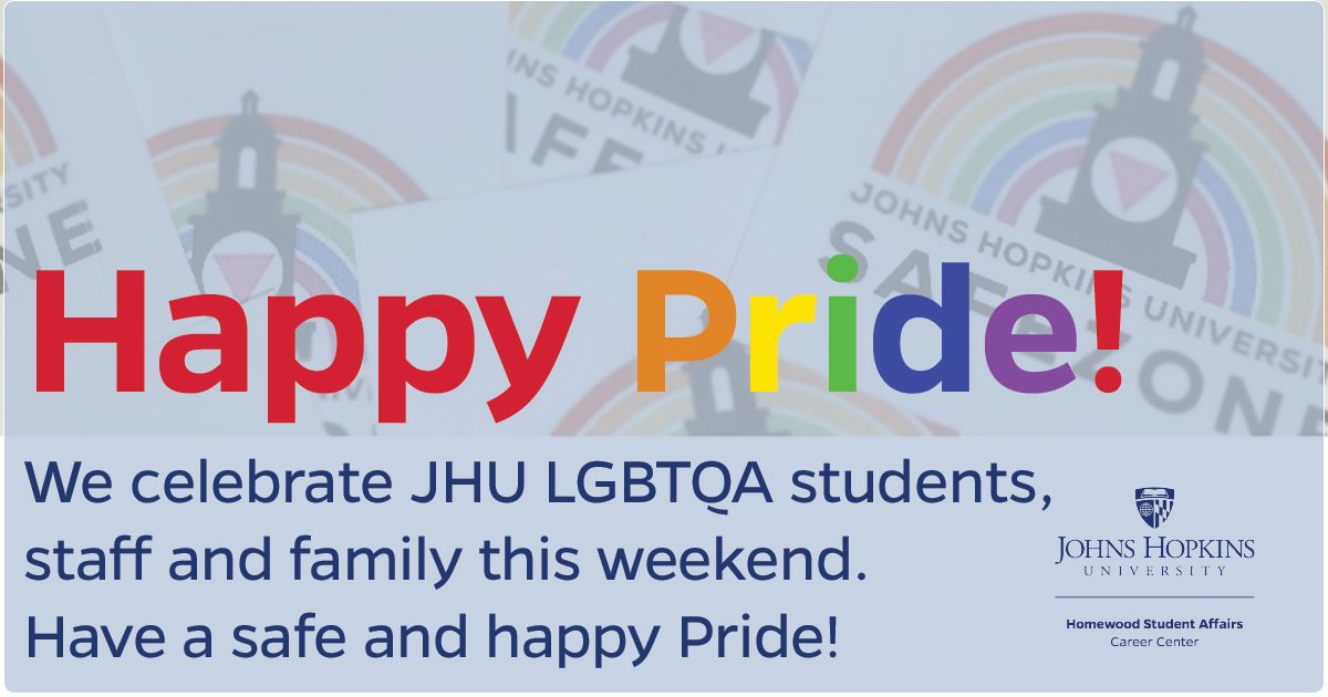 lifedesignjhu's tweet image. This weekend is about Pride! We appreciate the @JohnsHopkins commitment to all of students and staff and their identities. #JHUsafezone