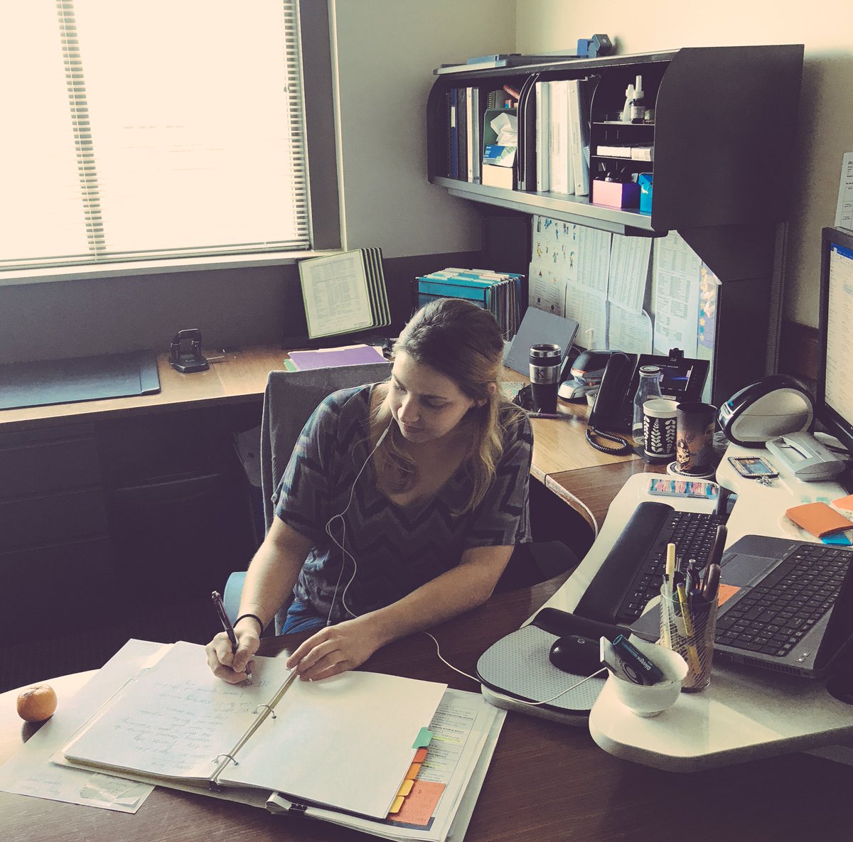 KCMOHealthDept's tweet photo. @KCMOHealthDept staff working in natural lighting to save energy! Cuz #EnvironmentalHealth affects #PublicHealth. #DaylightKC #DaylightHour https://t.co/yFdUun89rX